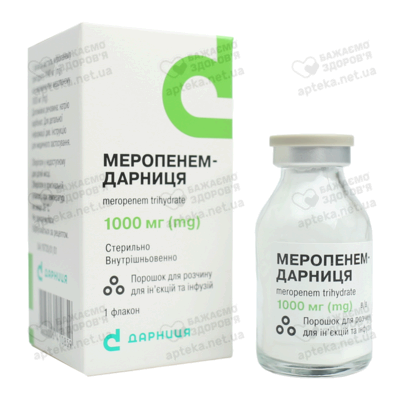 Меропенем-Дарница порошок для приготовления раствора для инъекций и инфузий 1000 мг флакон №1 — Фото 4
