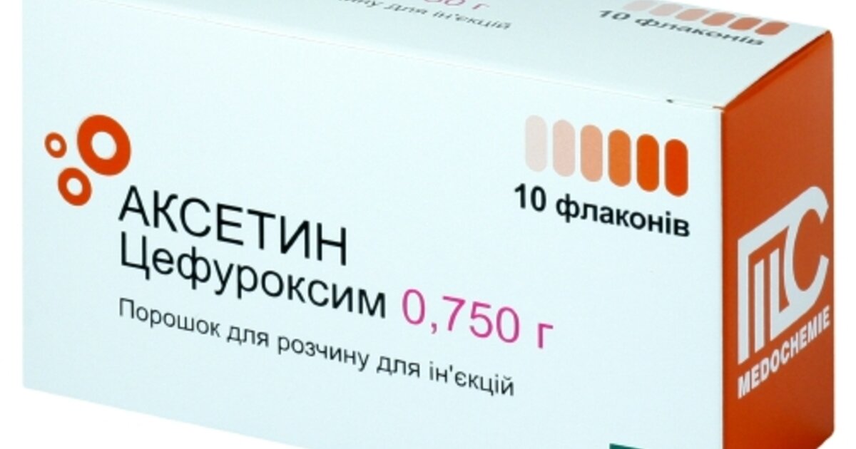 Аксетин порошок для инфузий 750 мг флакон №10, Medochemie  - цена .