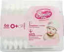 Ватные палочки детские Смайл Беби (Smile Baby) с ограничителем банка квадратная 60 шт — Фото 4