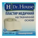 Пластир Доктор Хаус (Dr.House) медичний на тканинній основі розмір 5 см*500 см 1 шт — Фото 4