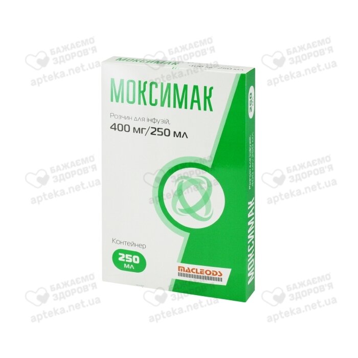 Моксимак раствор для инфузий 400 мг/250 мл контейнер 250 мл, Фарматрейд .