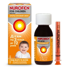 Нурофєн для дітей суспензія оральна апельсиновий смак 100 мг/5 мл флакон 200 мл