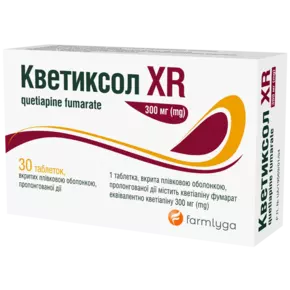Кветиксол XR таблетки вкриті плівковою оболонкою 300 мг №30