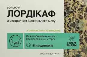 Лордікаф льодяники зі смаком м'яти та евкаліпта №16, Фідем Фарм