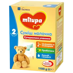 Суміш молочна суха Мілупа 2 (Milupa) для дітей з 6-12 місяців 1100 г
