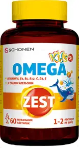 Зест (ZEST) Кідз Омега жувальні пастилки у формі рибок для дітей №60