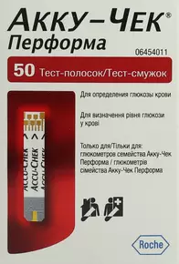 Тест-смужки Акку-Чек Перформа (Accu-Chek Performa) для контролю рівня глюкози у крові 50 шт