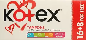 Тампони Котекс Ультра сорб супер (Kotex Ultra sorb super) 16 шт+ 8 шт