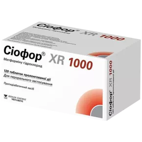Сіофор XR 1000 таблетки пролонгованої дії 1000 мг №120