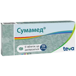 Сумамед таблетки диспергуючі 250 мг №6