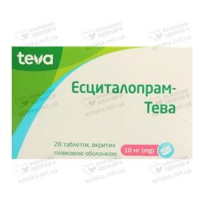 Есциталопрам-Тева таблетки вкриті оболонкою 10 мг №28