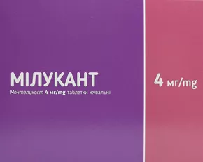 Мілукант таблетки для жування 4 мг №84