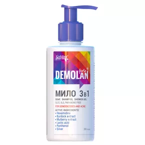 Демолан форте (Demolan forte) мило при демодекозах та акне 3 в 1 300 мл
