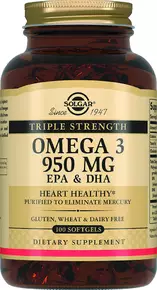 Солгар (Solgar) Омега-3 потрійна 950 мг ЕПК та ДГК капсули №100