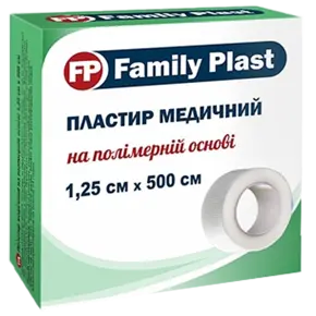 Пластир Фемілі Пласт (FamilyPlast) котушка на полімерній основі розмір 1,25 см*5 м 1 шт