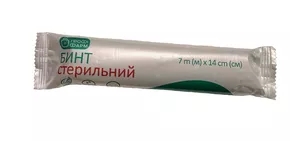 Бинт марлевий стерильний розмір 7 м*14 см, Профі Фарм