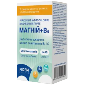 Магній + В6 стік-пакет 15 мл №20, Фідем Фарм