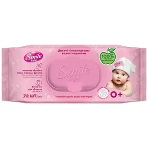 Серветки ультрам'які вологі Смайл Бебі (Smile Baby) для дітей з перших днів життя з клапаном №72