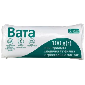 Вата медична нестерильна зиг-заг Профі Фарм 100 г