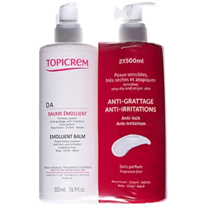 Топікрем (Topicrem) Набір DA Протект Бальзам пом'якшуючий для обличчя і тіла 500 мл 2 упаковки