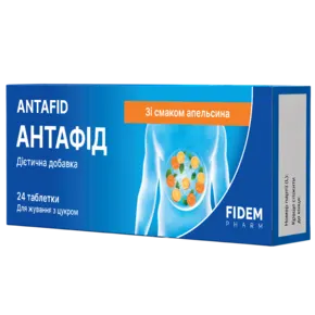 Антафід таблетки жувальні за смаком апельсина №24, Фідем Фарм