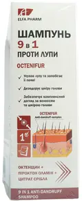 Ельфа Фарм (Elfa Pharm) Октеніфур набір проти вираженої лупи (шампунь 9 в 1 200 мл + лосьйон Сільвер Інтенс 100 мл)