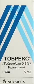 Тобрекс капли глазные 0,3% флакон 5 мл
