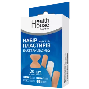 Пластир Хелз Хаус набір бактерицидний еластичний на тканинній основі №20