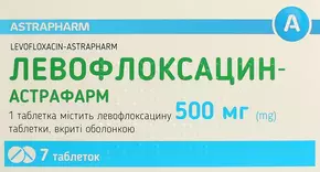 Левофлоксацин-Астрафарм таблетки покрытые оболочкой 500 мг №7