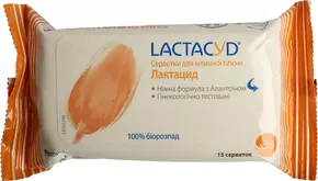 Серветки для інтимної гігієни Лактацид (Lactacyd) 15 шт