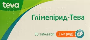 Глимепирид-Тева таблетки 3 мг №30