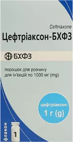 Цефтріаксон-БХФЗ порошок для ін'єкцій 1000 мг флакон №1