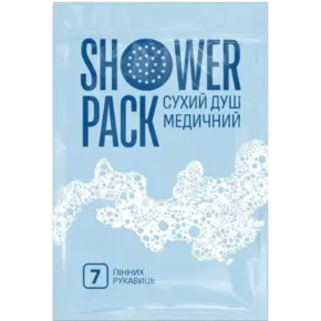 Душ сухий медичний Shower Pack (Шауер Пак) рукавички пінні 7 шт