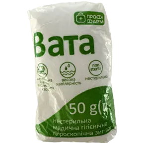 Вата медична нестерильна зиг-заг Профі Фарм 50 г