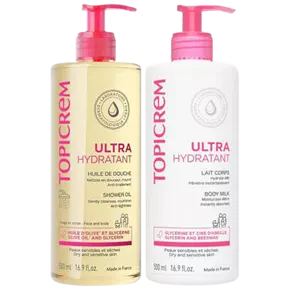 Топікрем (Topicrem) Набір Ультра Гідратант ультразволожуюча емульсія для тіла 500 мл + Топікрем (Topicrem) ультразволожуюча олійка для душу 500 мл