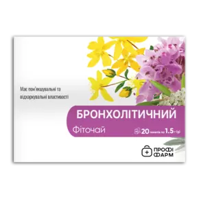 Фіточай Бронхолітичний у фільтр-пакетах 1,5 г №20, Профі Фарм