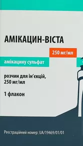 Амикацин-Виста раствор для иъекций 250 мг/мл по 2 мл флакон №1