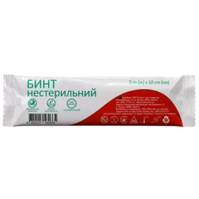 Бинт марлевий нестерильний розмір 5 м*10 см, Профі Фарм