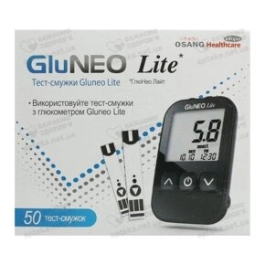 Тест-смужки Глюнео Лайт (GluNeo Lite) для контролю рівня глюкози у крові 50 шт