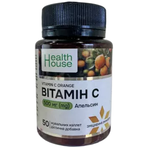 Вітамін С апельсин каплети жувальні №50, Хелз Хаус