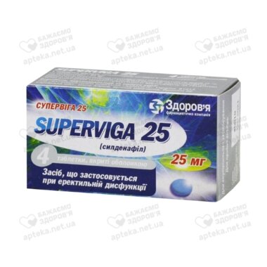 Супервига таблетки покрытые оболочкой 25 мг №4