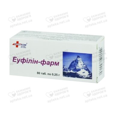 Еуфілін-Фарм табл. 250 мг №80