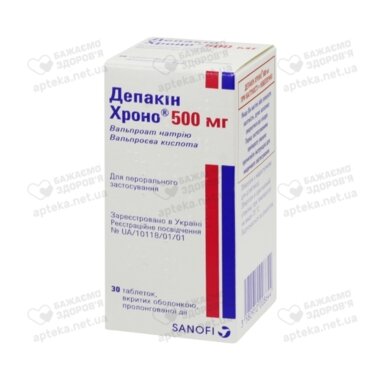 Депакін Хроно табл. в/о 500 мг №30