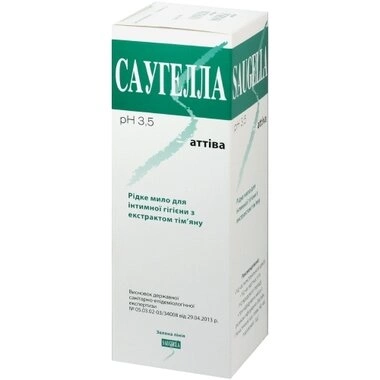 Саугелла (SAUGELLA) Аттива мыло жидкое для интимной гигиены c экстрактом тимьяна флакон 250 мл