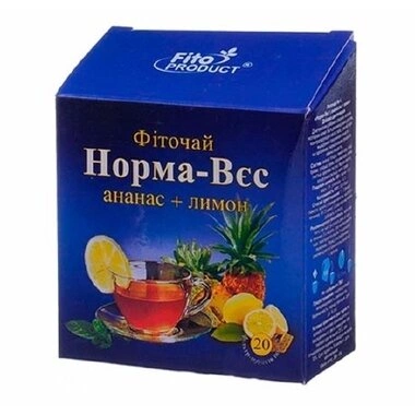 Фіточай №4 Норма-вага Ананас-лимон у фільтр-пакетах 1,5 г №20