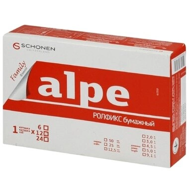 Пластырь Алпе Фемили ролфикс (Alpe Rollfix Family) бумажный размер 12,5 мм*4,5 м 1 шт