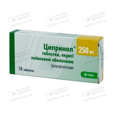 Ципринол таблетки покрытые оболочкой 250 мг №10