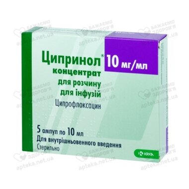 Ципринол концентрат для инфузий 100 мг ампулы 10 мл №5