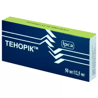 Тенорік таблетки вкриті оболонкою 50 мг/12,5 мг №28