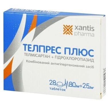 Телпрес Плюс таблетки 80 мг/25 мг №28